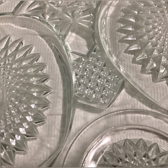 Homestead Glass Underplate Star & Diamond Pattern VINTAGE - Picture 4 of 7